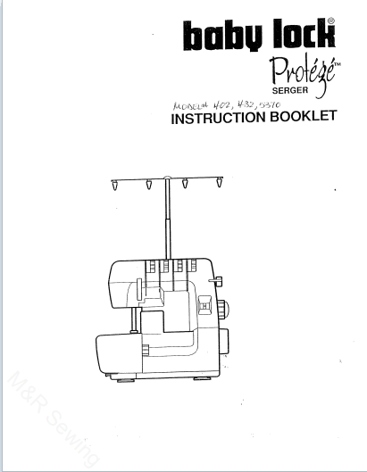 Instruction Manual, Baby Lock ,BL402