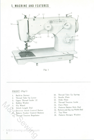 Instruction Manual, Sewing Machine