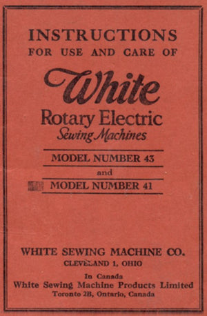 Instruction Manual, White 43 &41