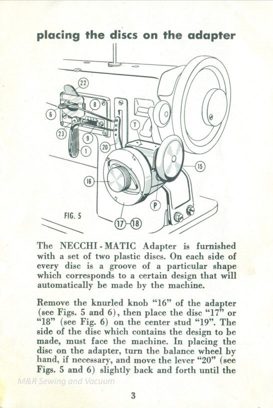 Instruction Manual, Necchi Wonder Wheel