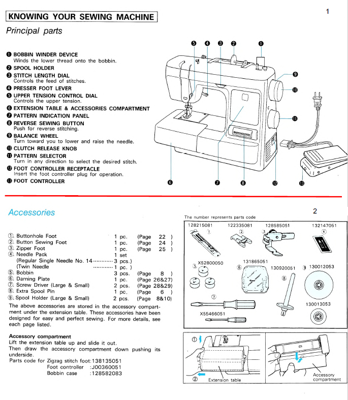 brother sewing machine parts