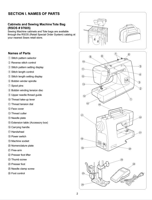  Instruction Manual for for Kenmore 385.12314 Sewing Machine